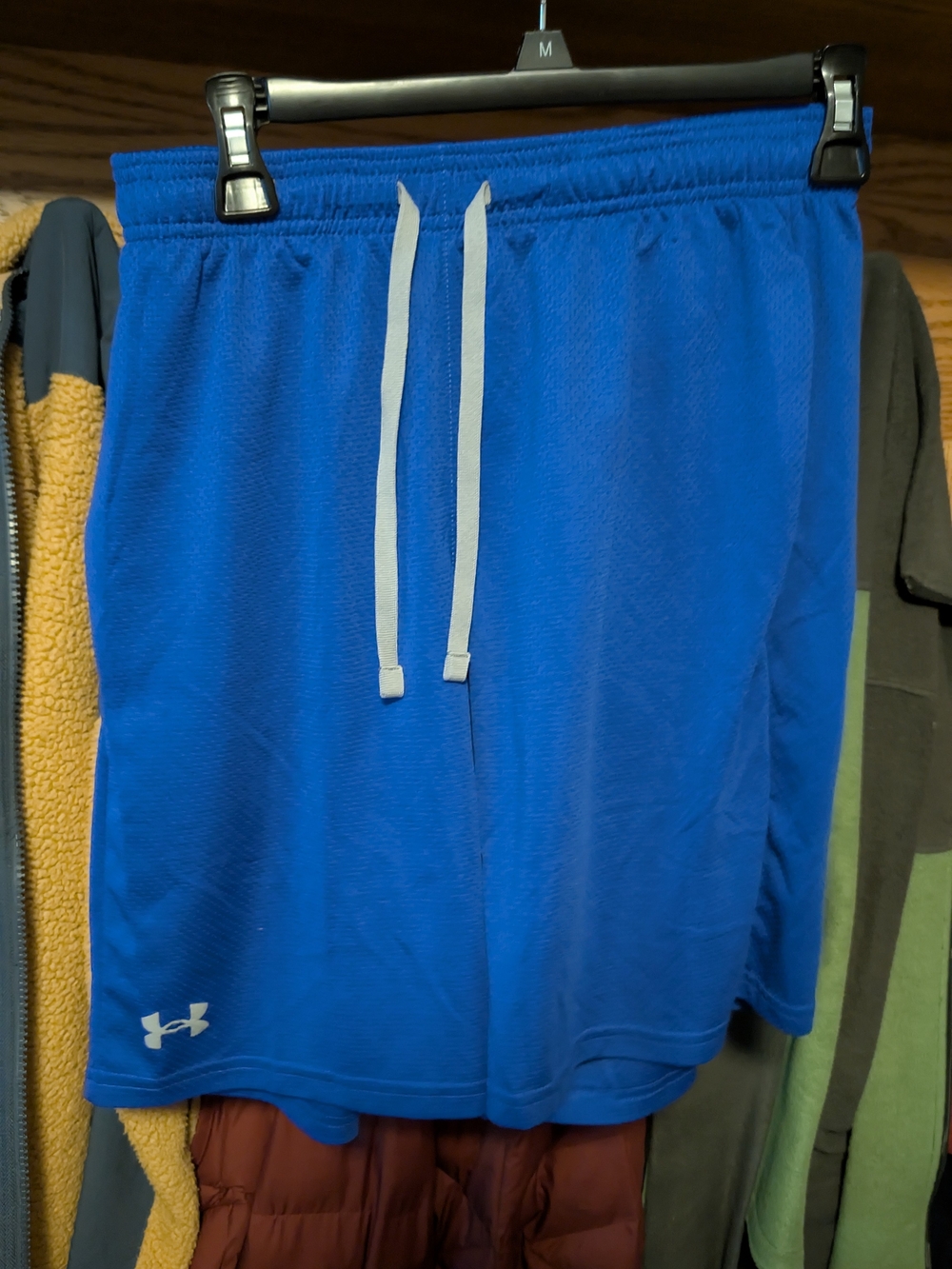Under Armour Royal Blue Athletic Shorts with White Drawstring